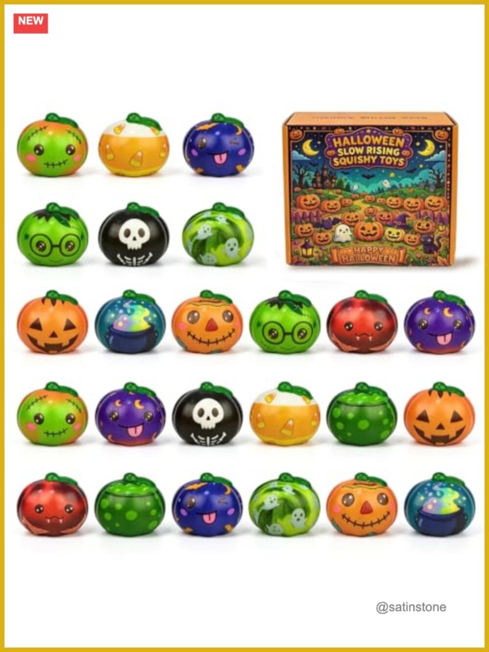 24 Pack Halloween Slow Rising Squishies Pumpkin Party Favors for Kids